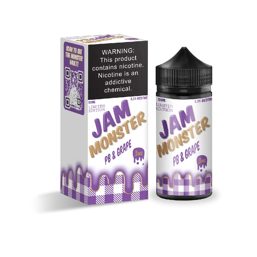 Grape Peanut Butter Jam Monster E Liquid By Jam Monster 100Ml Vape Device 1 Grape Peanut Butter Jam Monster E Liquid