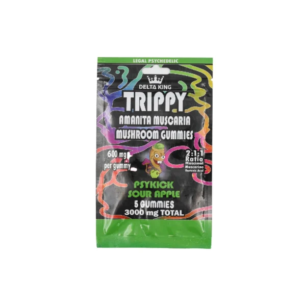 DELTA KING TRIPPY AMANITA MUSCAIRA MUSHROOM GUMMIES 3000MG PSYKICK SOUR APPLE