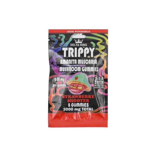 DELTA KING TRIPPY AMANITA MUSCAIRA MUSHROOM GUMMIES 3000MG STRAWBERRY SHOOTER