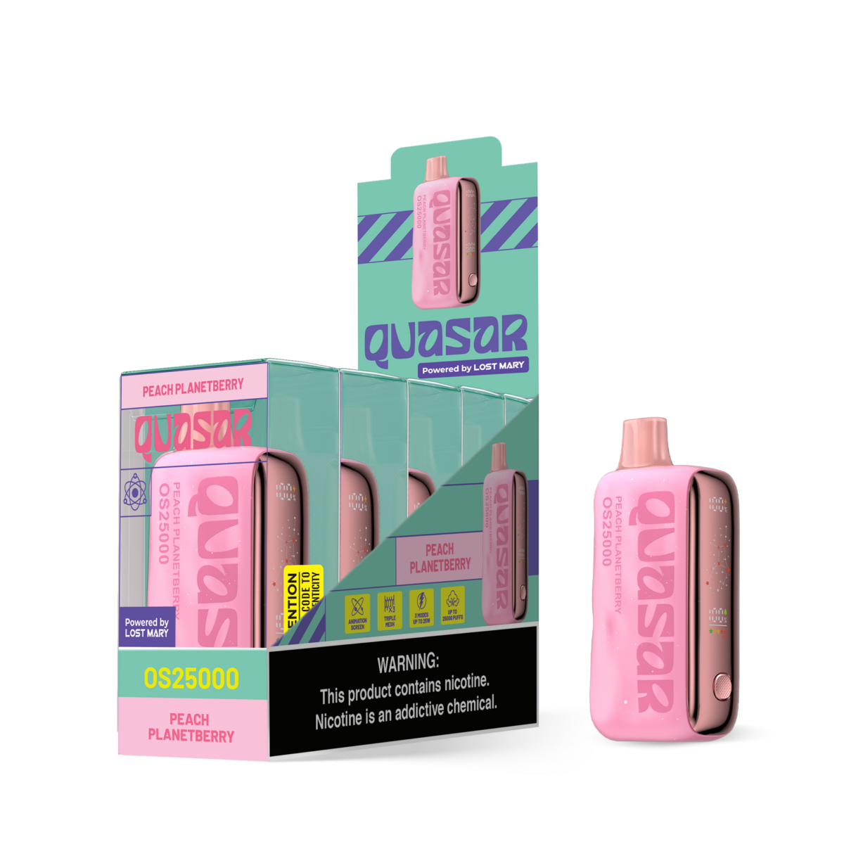 Peach Planetberry Lost Mary Quasar OS25000 Vape